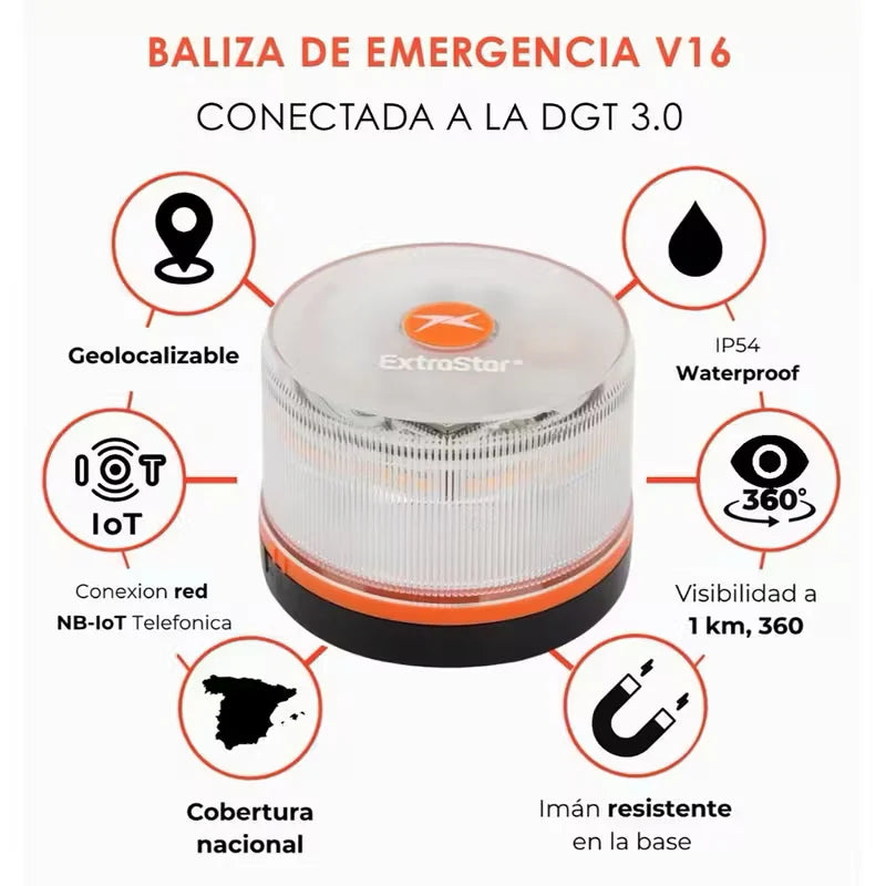 Baliza V16 Homologada DGT con Geolocalización 3.0
